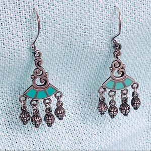 🎉HP🎉💙💚925 Turquoise Enamel Earrings